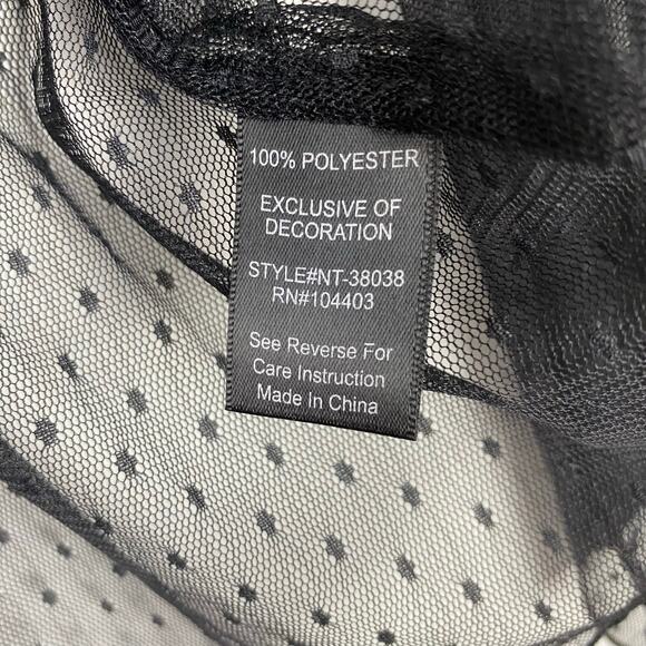 Altar’d State Black Boho Mesh Embroidered Bell Sleeve Blouse XS - Picture 8 of 9